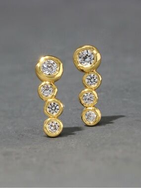 ALEXIS BITTAR Asterales Gold Bar Earrings Clear C Z JL25